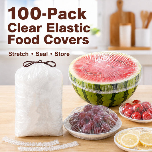 🔥 100-Pack Disposable Stretch Film for Bowls & Plates | Stretchy Container Lids | Alternative to Plastic Wrap for Food Storage