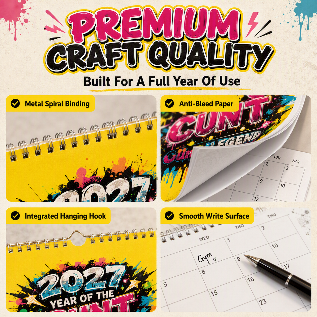 💥Early Bird Sale — 50% OFF🎁2027 Year of the Cunt Wall Calendar – Bold Graffiti Humor Calendar📆🌟