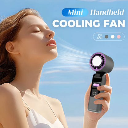 🌞Summer Hot Sale - Multifunction Portable Handheld Turbo Ice-Cooling Fan | AC-Like Gel Pad Tech, 5 Gears