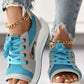 ☄️NEW HOT SALE🎉Contrast Paneled Cutout Lace-Up Muffin Sandals
