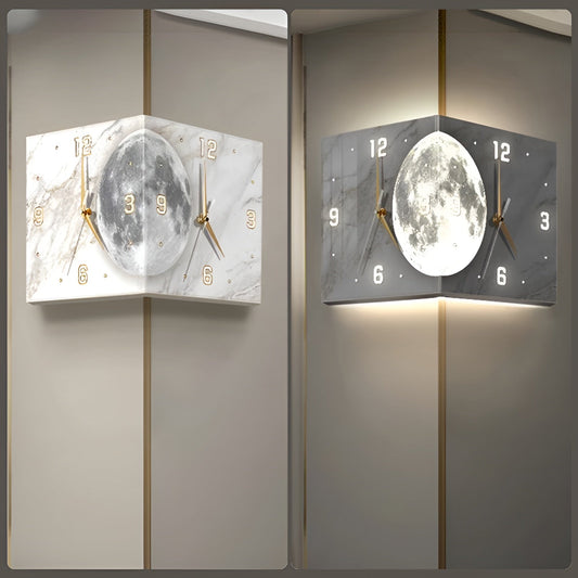 🎅Christmas Pre-sale🎁Automatic Induction 3D Double-Sided Corner Wall Clock