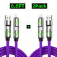 🔌4-in-1 RGB Glowing Fast Charging Cable, Universal Multi Device Charging Cord for Travel🌍