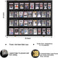 IHEIPYE 36 Graded Sports Card Display Frame - Baseball Card Display Case Lockable - Trading Card Collector Wall Display Holder for Basketball Football Hockey Cards, UV Protection Acrylic,Black