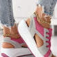 ☄️NEW HOT SALE🎉Contrast Paneled Cutout Lace-Up Muffin Sandals