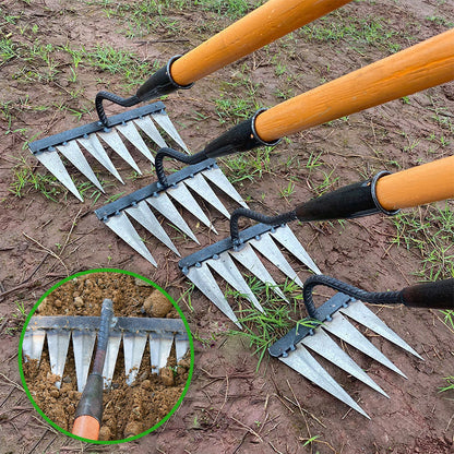 🌱Limited Time Half Price - 4/5/6/7 Tooth Carbon Steel Garden Hand Rake