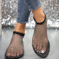 💖Last Day Sale 50% OFF💖🔥Luxury Gem Glossy Mesh Elastic Ankle Shoes in Black & Nude