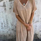 💕Limited Sale 50% OFF💕Women's Loose V-neck cotton linen dress