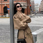 Women's Lapel Double Breasted Long Trench Coat with Belt