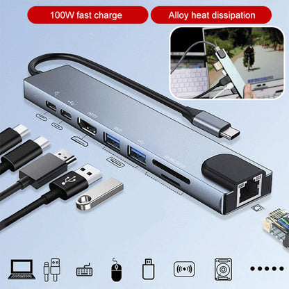 📢📢50%  OFF !!!⏰Eight-In-One Multi-Interface Docking Station Converter