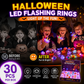 🔥🎃Spooky Season Hot Sale 50% OFF:£14.99‼️✨LED Light Halloween Glowing Ring 💍| Flashing Light‑Up Party Favor for Halloween Night👻