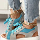 ☄️NEW HOT SALE🎉Contrast Paneled Cutout Lace-Up Muffin Sandals