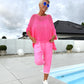 🌞Summer Sale 50% OFF🌸Women's letter print jumpsuit + hollow smock leisure suit