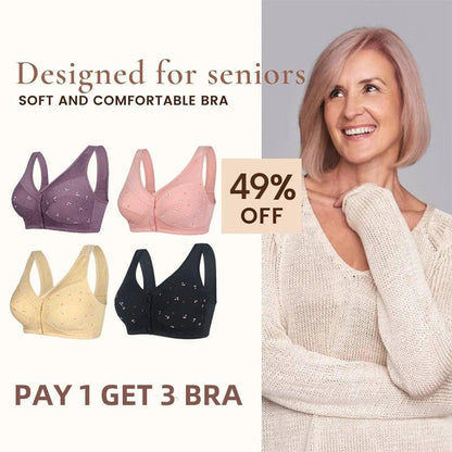 🌹Design for Senior Front Closure Cotton Bra🎀