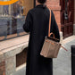 Women's Double-Faced Faux Wool Tweed Long Coat