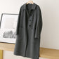 Women's Double-Faced Faux Wool Tweed Long Coat