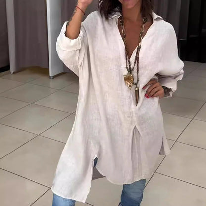 🌞Hot Sale 50% Off👚Summer Casual Cotton Linen V-Neck Shirt