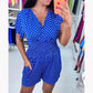 💥Up to 40% off🌷Polka Dot V-Neck One-piece Shorts Jumpsuit