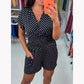 💥Up to 40% off🌷Polka Dot V-Neck One-piece Shorts Jumpsuit