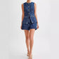 💕HOT SALE💕Women's Casual Denim Two-Piece Sleeveless Top & Shorts Set
