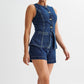 💕HOT SALE💕Women's Casual Denim Two-Piece Sleeveless Top & Shorts Set
