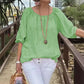 🔥50% OFF TODAY🔥Women's Plus Size Casual Top with Elastic Midi-Sleeve