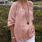 🔥50% OFF TODAY🔥Women's Plus Size Casual Top with Elastic Midi-Sleeve