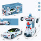 🎁[Best Gift For Kid] Electric Universal Deformation Police Toy Car