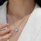 Elegant Unique Double Heart Pendant Zirconia Necklace