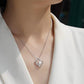 Elegant Unique Double Heart Pendant Zirconia Necklace