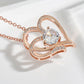Elegant Unique Double Heart Pendant Zirconia Necklace