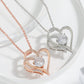 Elegant Unique Double Heart Pendant Zirconia Necklace