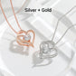 Elegant Unique Double Heart Pendant Zirconia Necklace