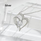 Elegant Unique Double Heart Pendant Zirconia Necklace