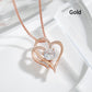 Elegant Unique Double Heart Pendant Zirconia Necklace