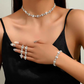 Sparkling Zirconia Jewellery Set : Necklace, Bracelet, Hanging Earrings