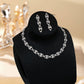 Sparkling Zirconia Jewellery Set : Necklace, Bracelet, Hanging Earrings