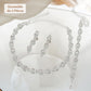 Sparkling Zirconia Jewellery Set : Necklace, Bracelet, Hanging Earrings