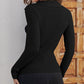 Women's Long-Sleeve V-Neck Fitted Ribbed Knit Top
