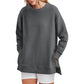 Loose-Fitting Long-Sleeved Sweatshirt with Side Zippers