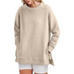 Loose-Fitting Long-Sleeved Sweatshirt with Side Zippers