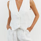 Cropped Vest Pants Suit