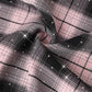 Plaid Print Lace-up Front Shining Rhinestone Decor Shirt for Women