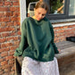 Oversized Solid Color Round Neck Sweatshirt