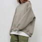 Oversized Solid Color Round Neck Sweatshirt