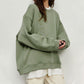 Oversized Solid Color Round Neck Sweatshirt