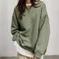 Oversized Solid Color Round Neck Sweatshirt