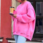 Oversized Solid Color Round Neck Sweatshirt