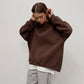 Oversized Solid Color Round Neck Sweatshirt