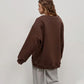 Oversized Solid Color Round Neck Sweatshirt