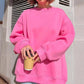 Oversized Solid Color Round Neck Sweatshirt